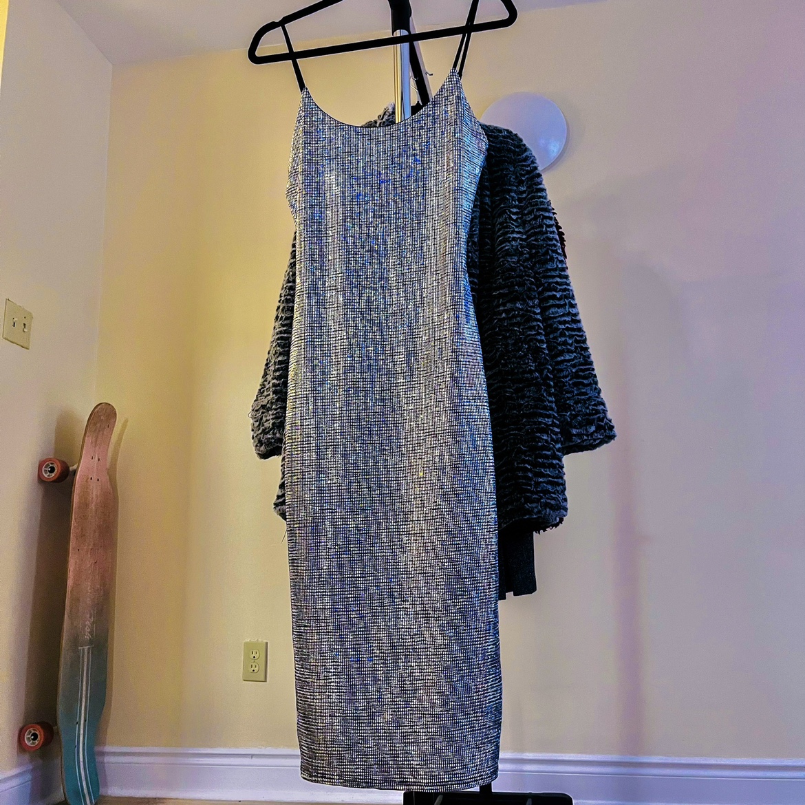 FASHION NOVA Silver Sequin Dress thumbnail
