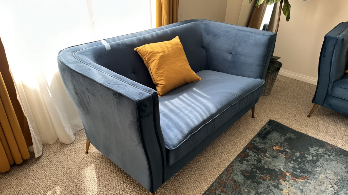 Structube Blue Velvet Sofa & Loveseat - photo 5