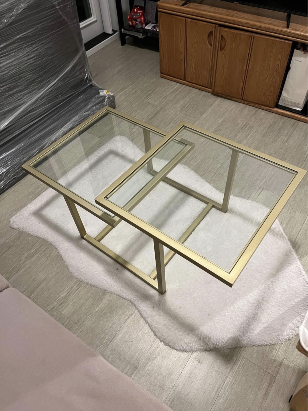 Gold Metal and Glass Coffee Table - photo 2