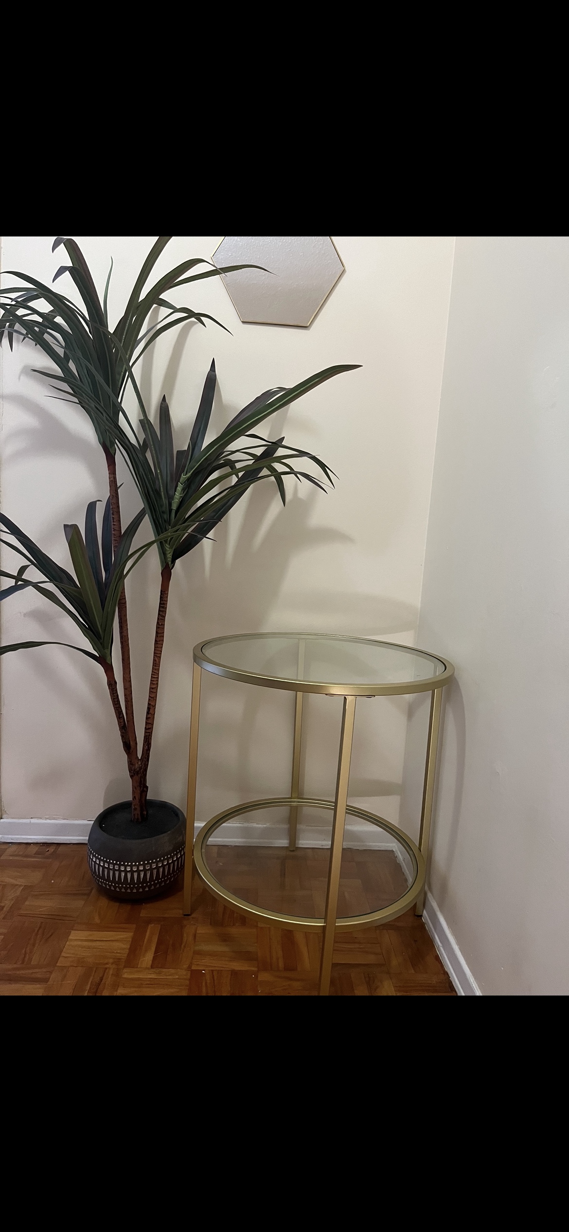 Gold Glass Side Table