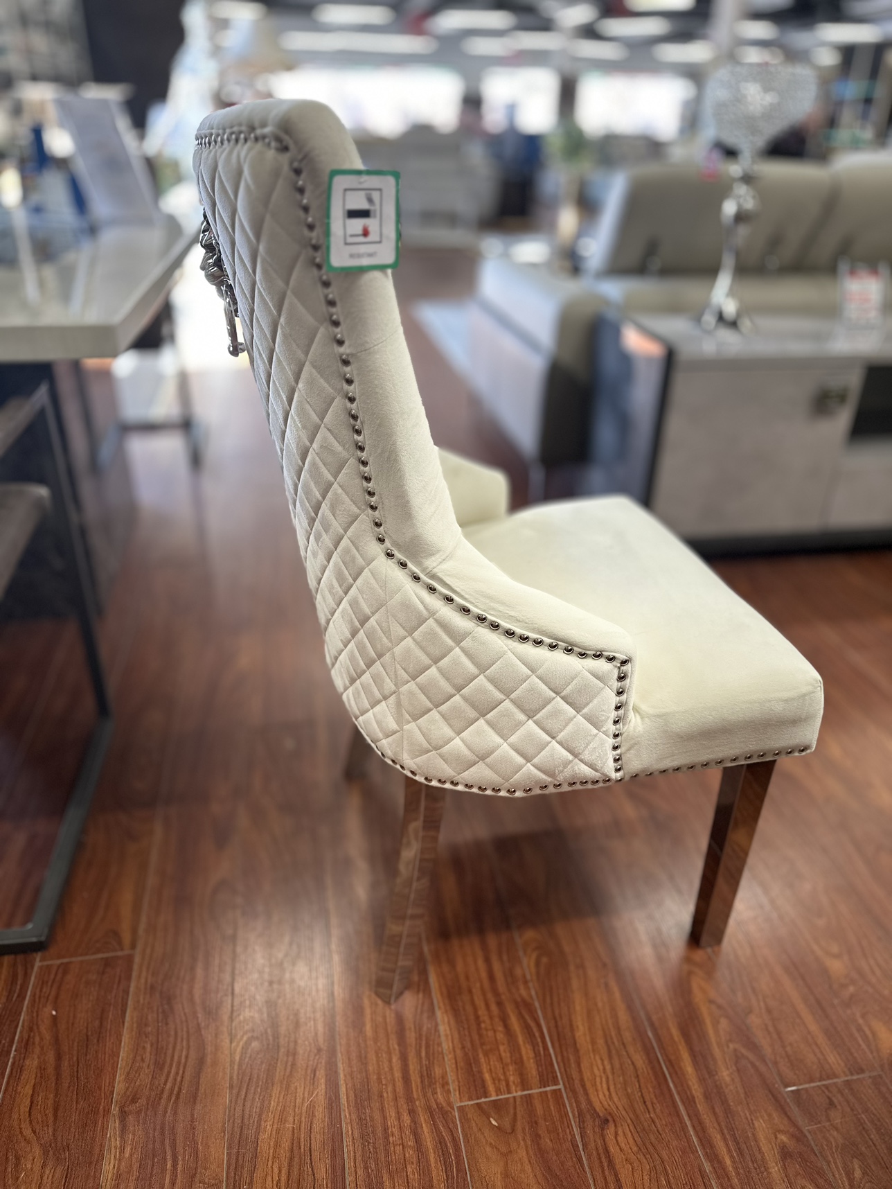 Cream knocker back dining chair - photo 3