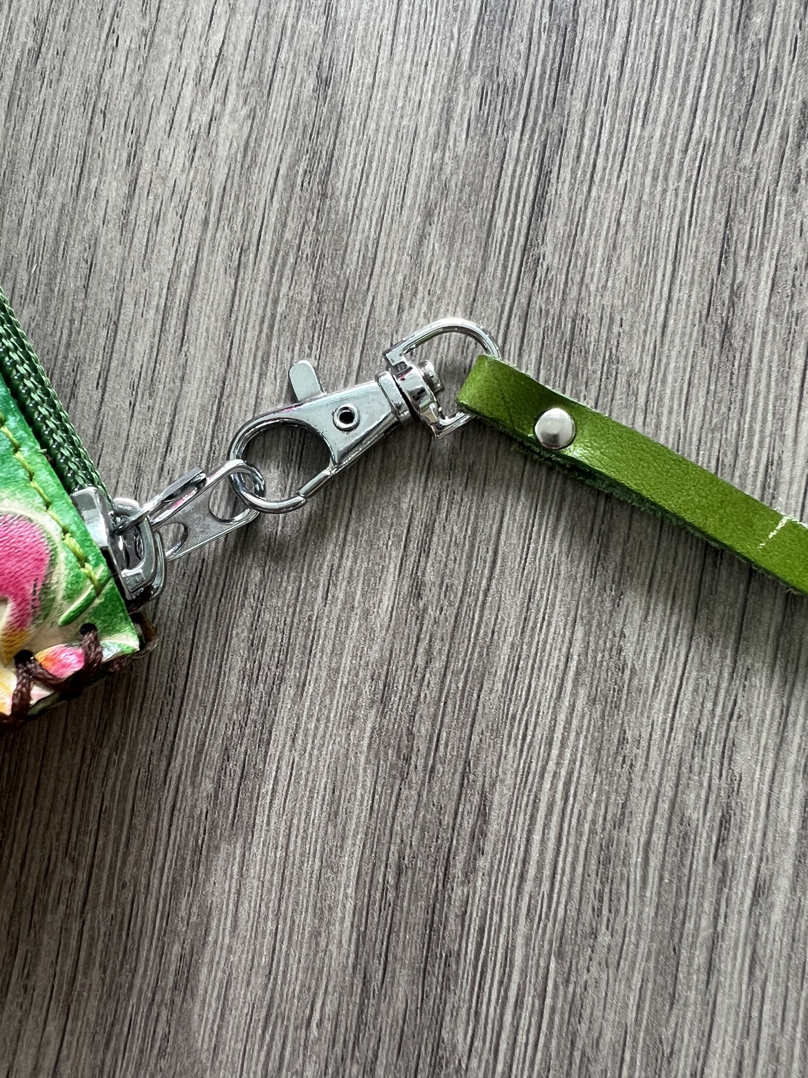 Green Leather Clutch / Wristlet wallet - photo 5