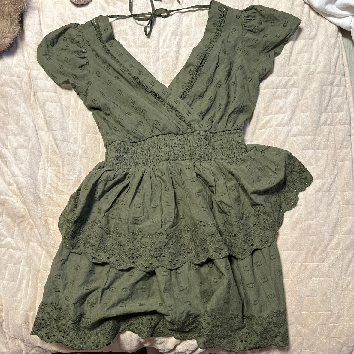 Green Floral Short Dress thumbnail