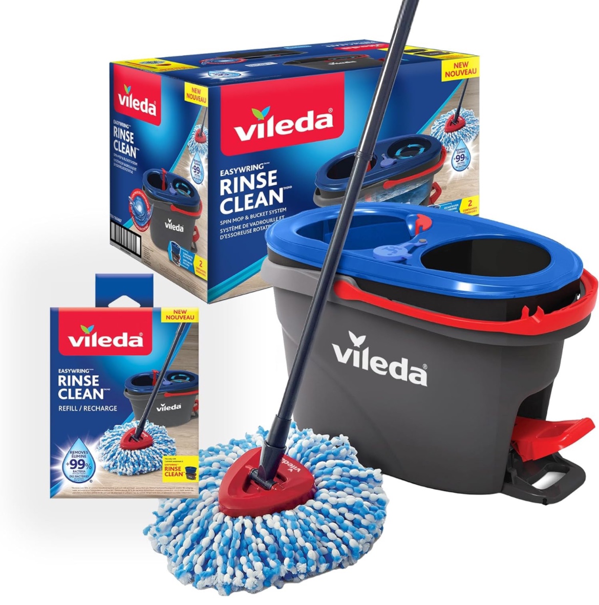 Vileda EasyWring Rinse Clean Spin Mop and Bucket thumbnail