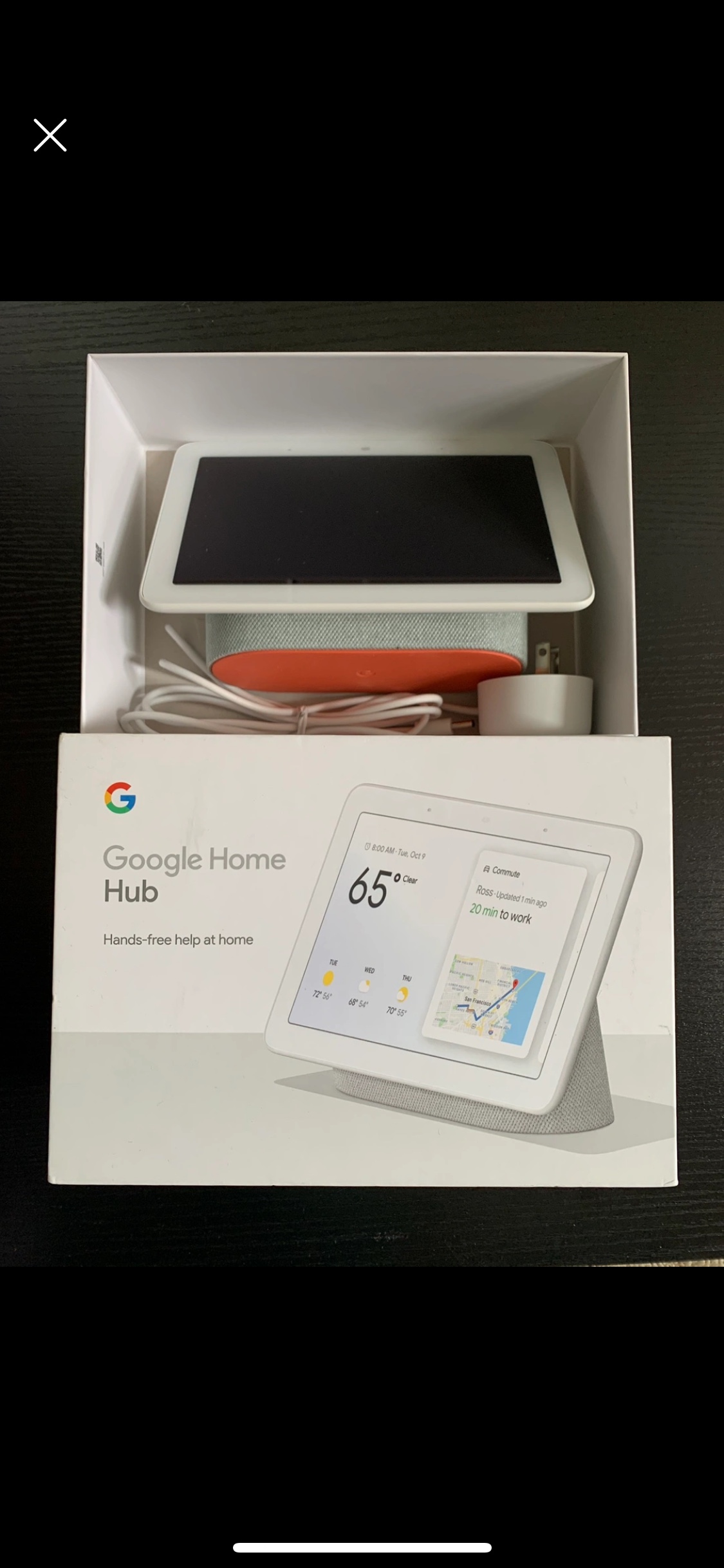 *LIKE NEW*Google Nest Hub Smart Display-Chalk image indicator(10)