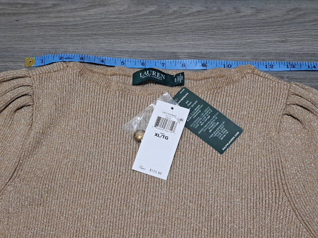 Lauren Ralph Lauren Metallic Knit Sweater Women's XL - photo 4