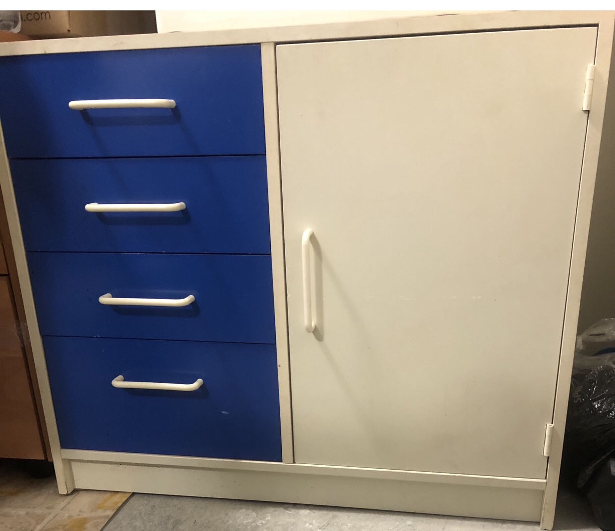Blue and white cabinet