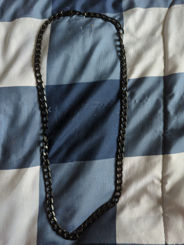 Black Curb Chain Necklace