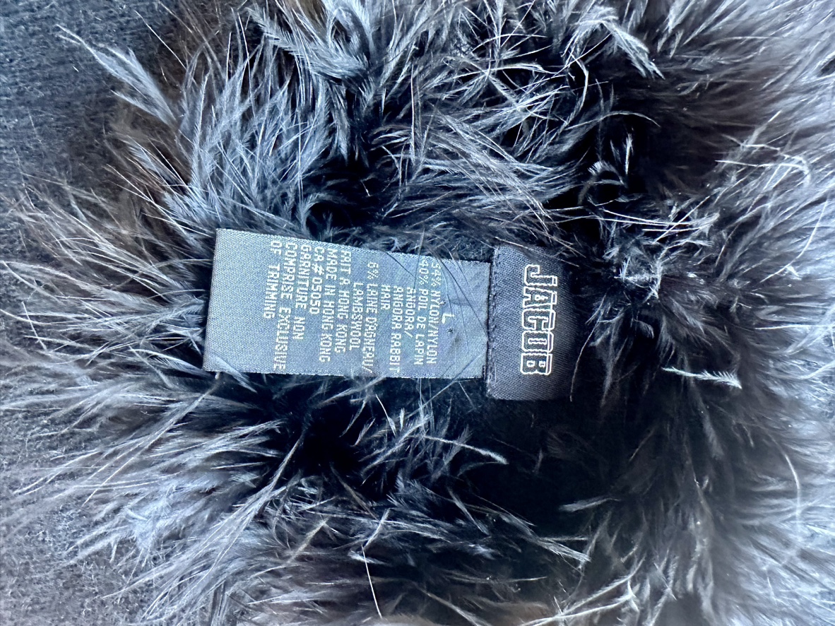 Jacob Black Sleeveless Fur Trimmed Sweater