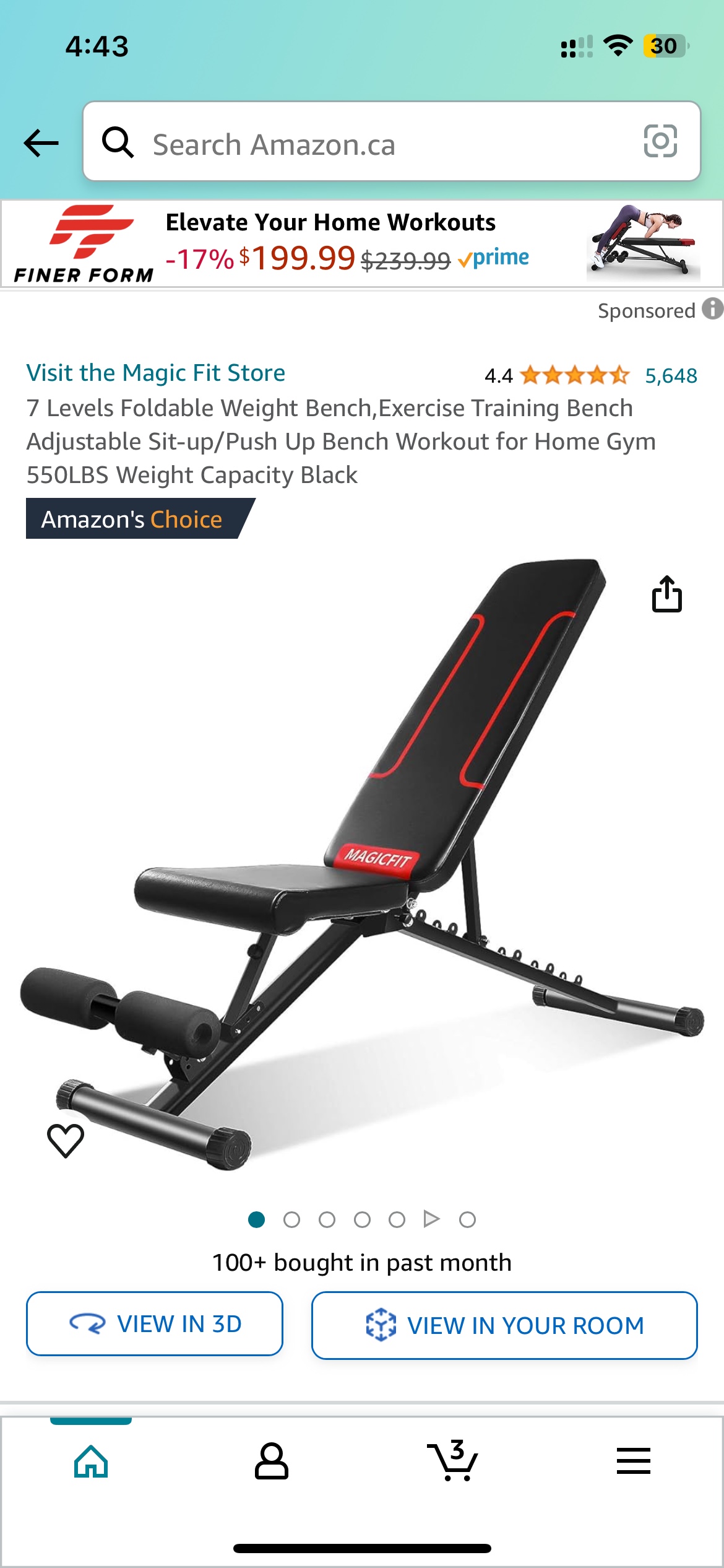 Foldable Multi-Position Weight Bench thumbnail