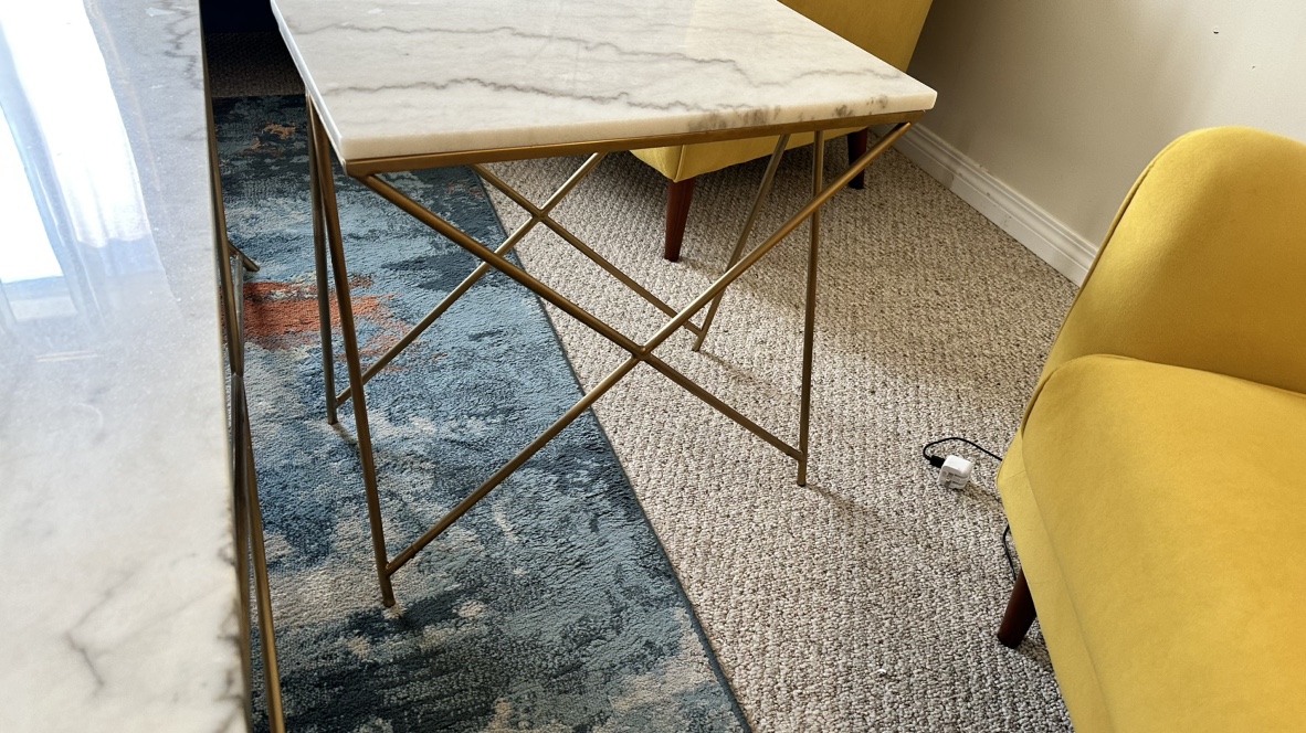 Structube Marble Brass Coffee Table Set - photo 3