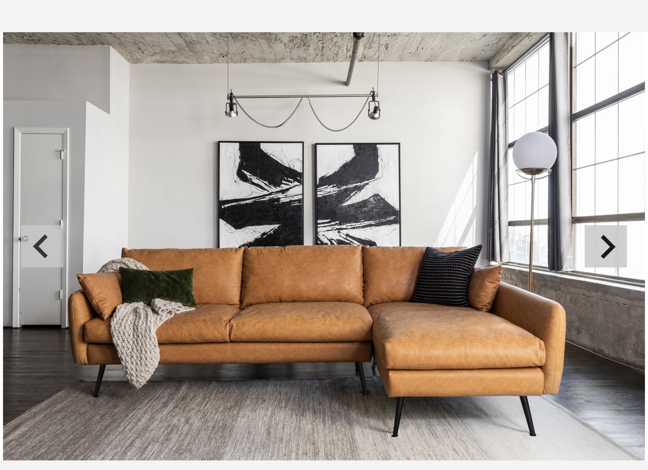 Albany Park vegan leather sectional sofa