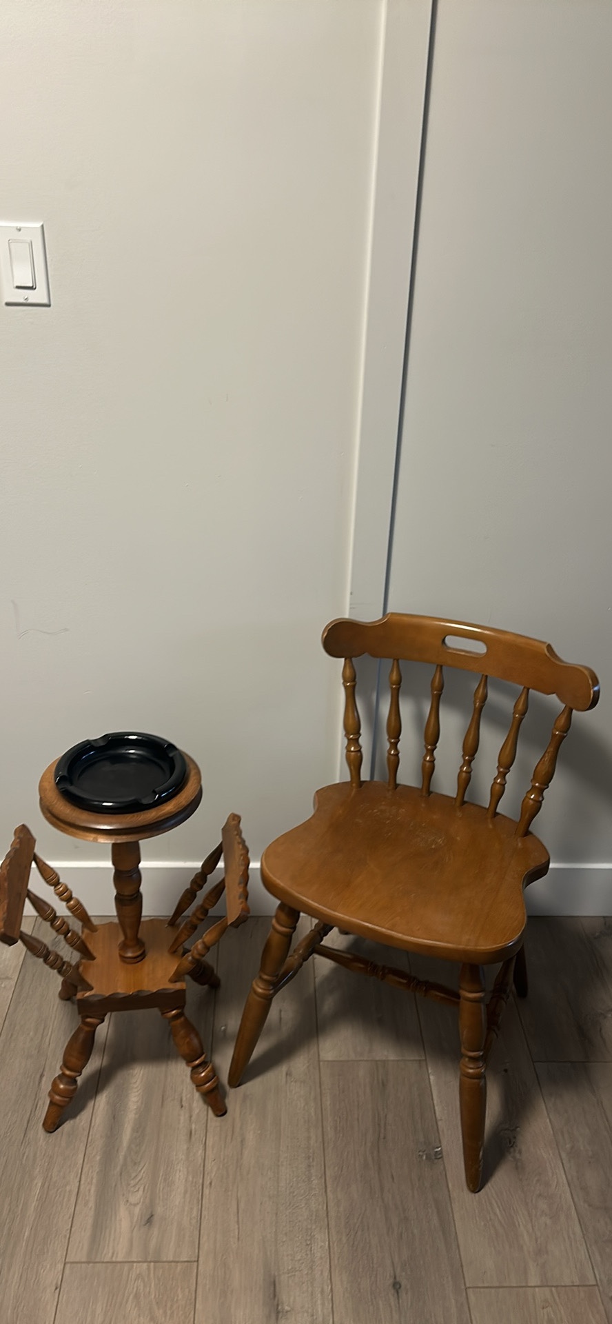 Vintage Ashtray Table and Chair Set