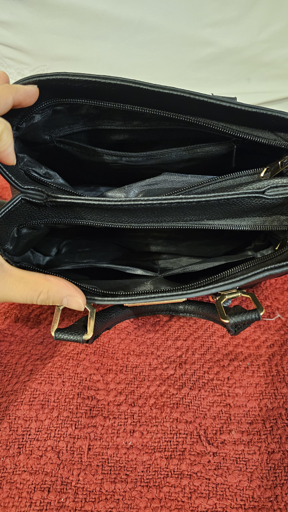 #freecycle Black Handbag with Gold Hardware - photo 3