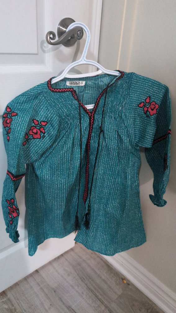 Teal Embroidered Blouse