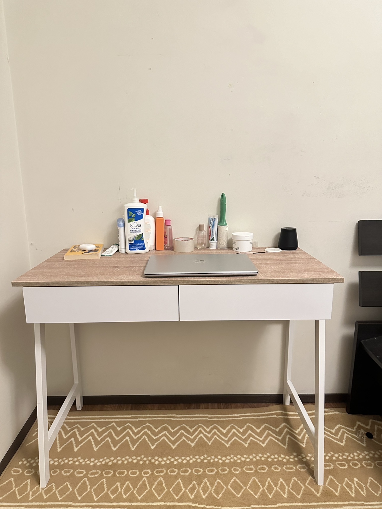 White Desk with Two Drawers