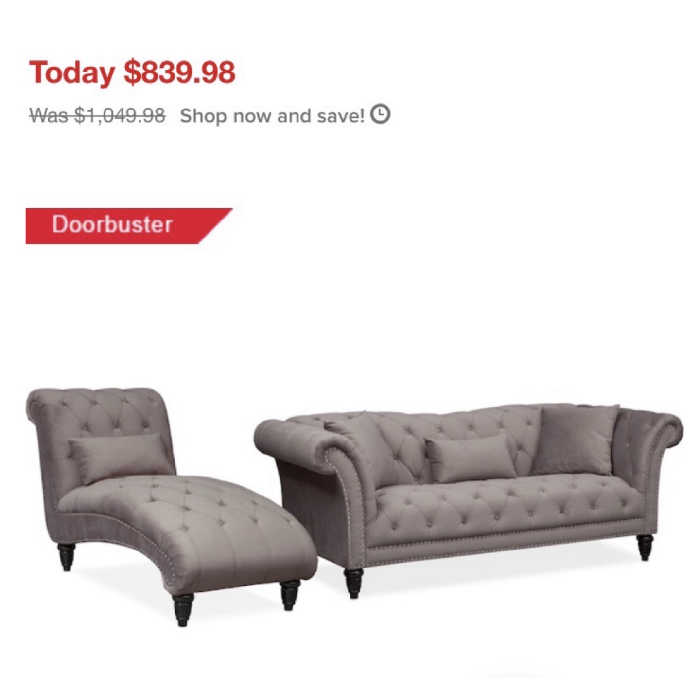 Sofa and Chaise Lounge Set