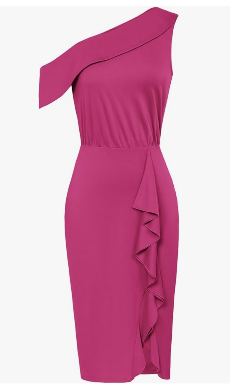 One Shoulder Pink Dress