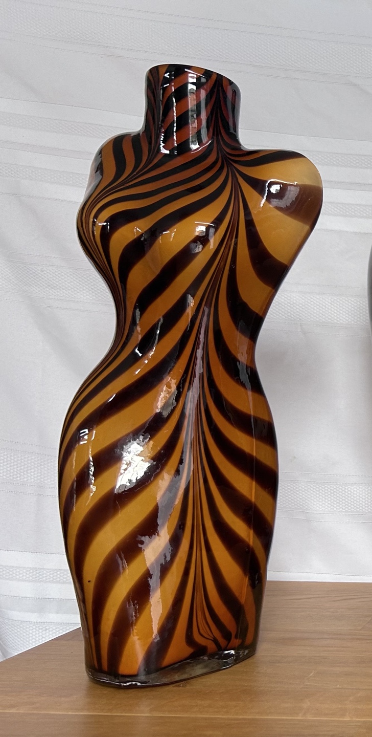 Glass Brown & Gold Vase | Female Silhouette thumbnail