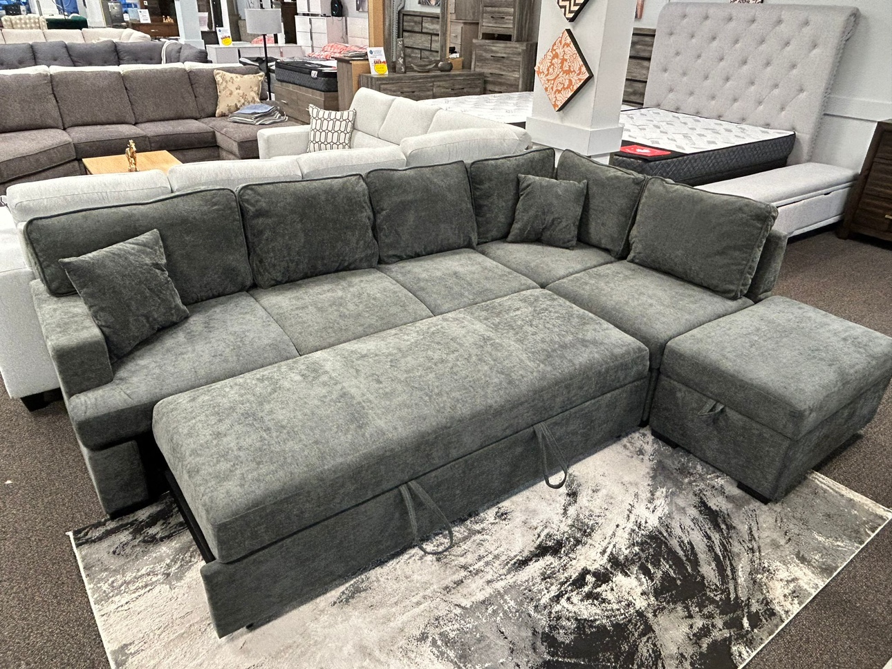 Sectional Sofa Bed with Storage - photo 3