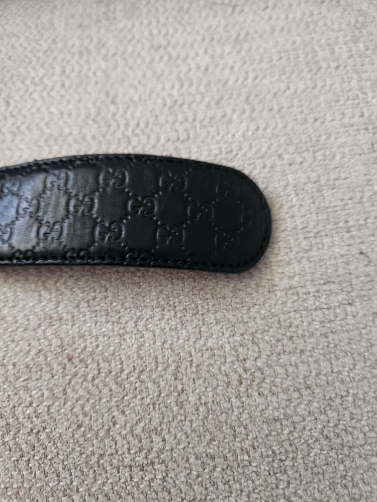 Authentic Gucci Black Leather Belt image indicator(5)