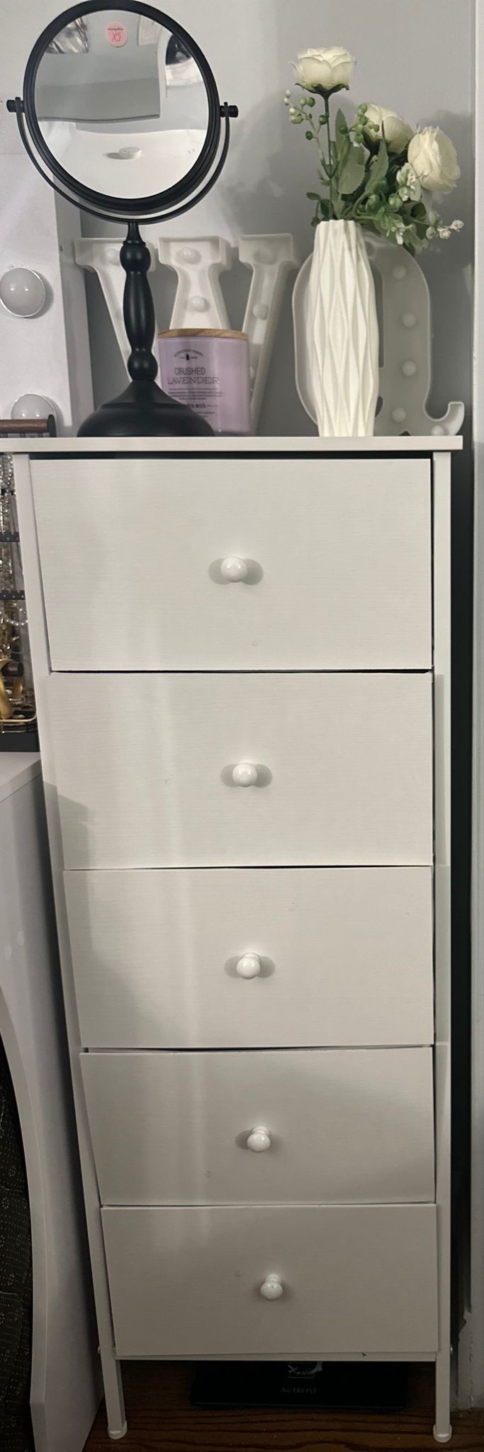 White 5 Drawer Dresser
