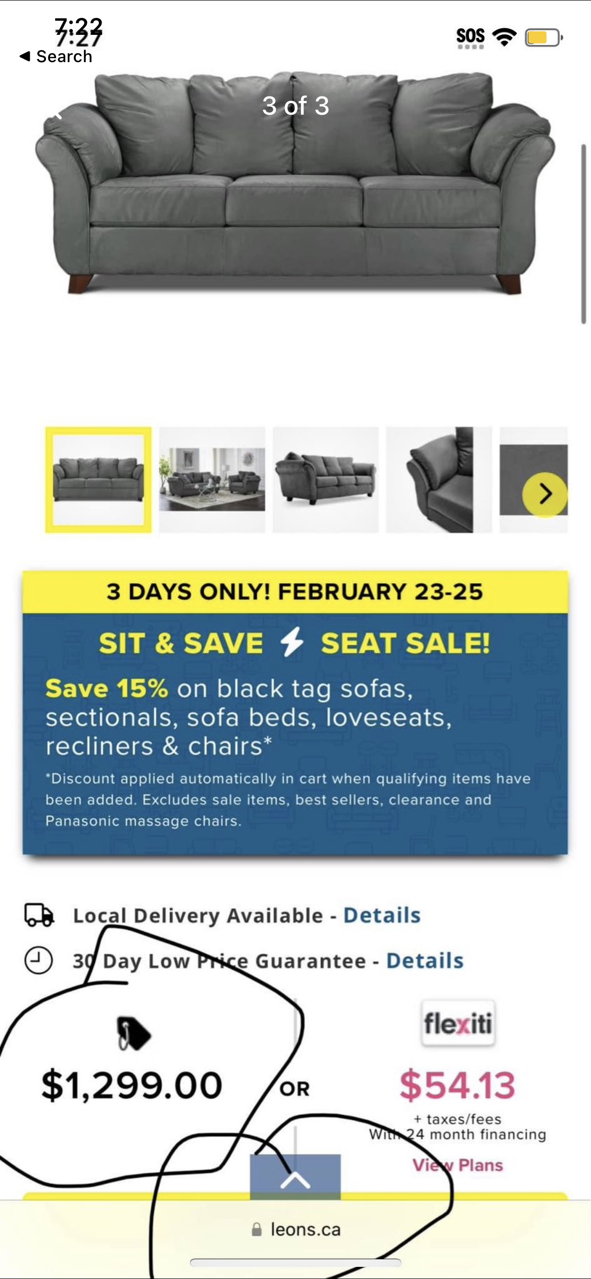 Sofa for sale (Leon’s) mint condition - photo 3