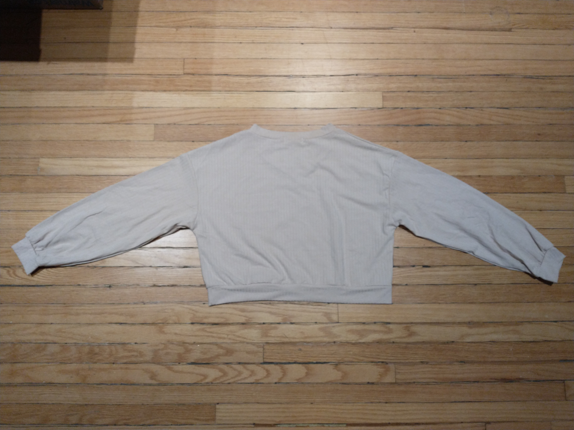 Beige Lantern Sleeve Crop Sweater image indicator(4)