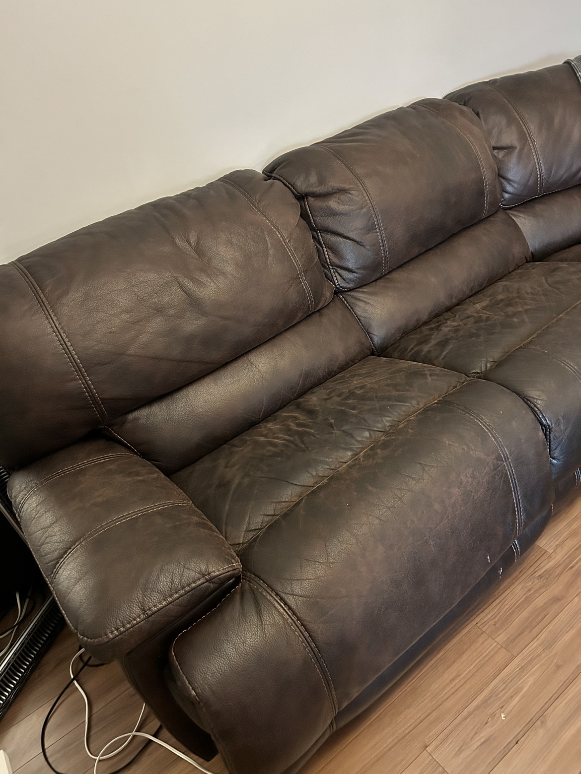 Brown Leather Sectional Sofa - photo 5