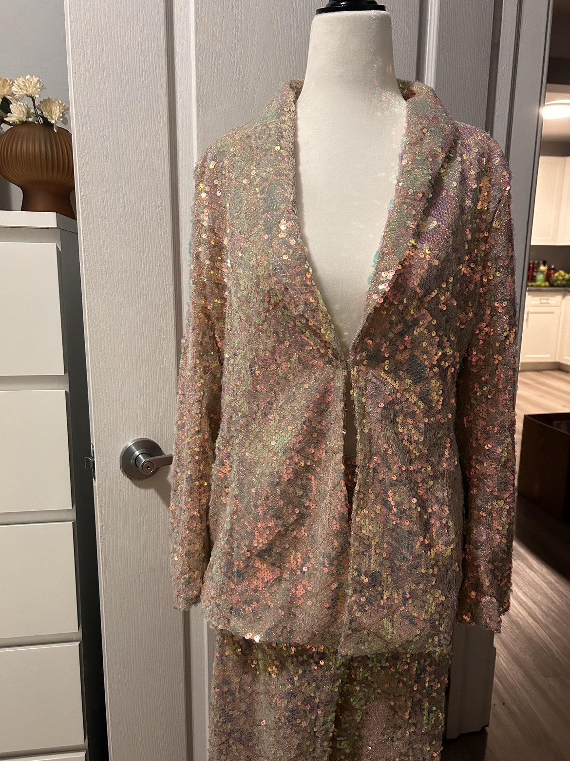 Pink Sequin Blazer and Pant set - photo 2