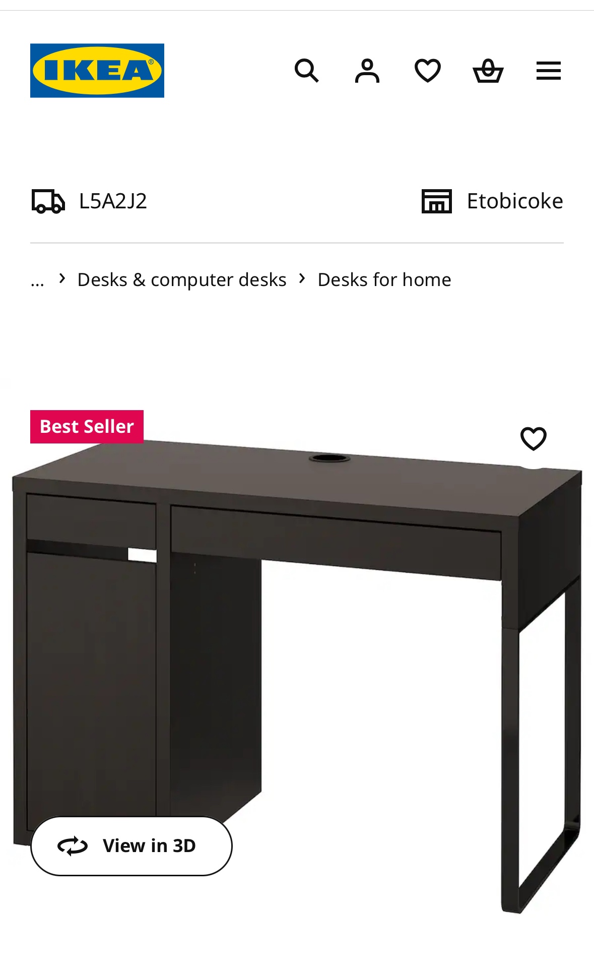 Black Desk with Storage ikea - photo 4