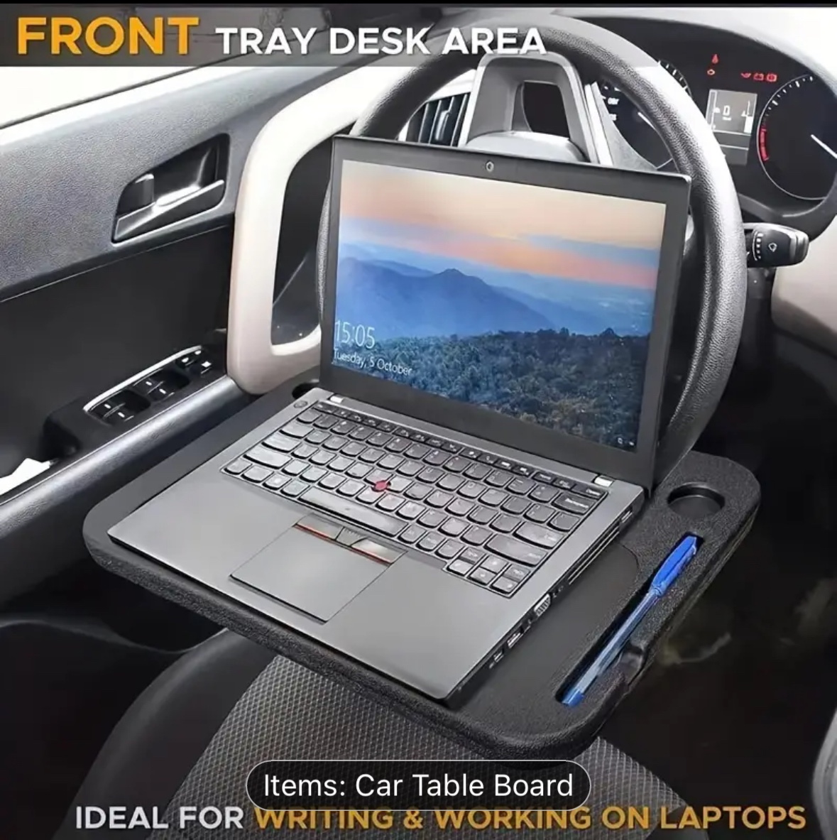 Versatile Car Steering Wheel Desk Tray - photo 3