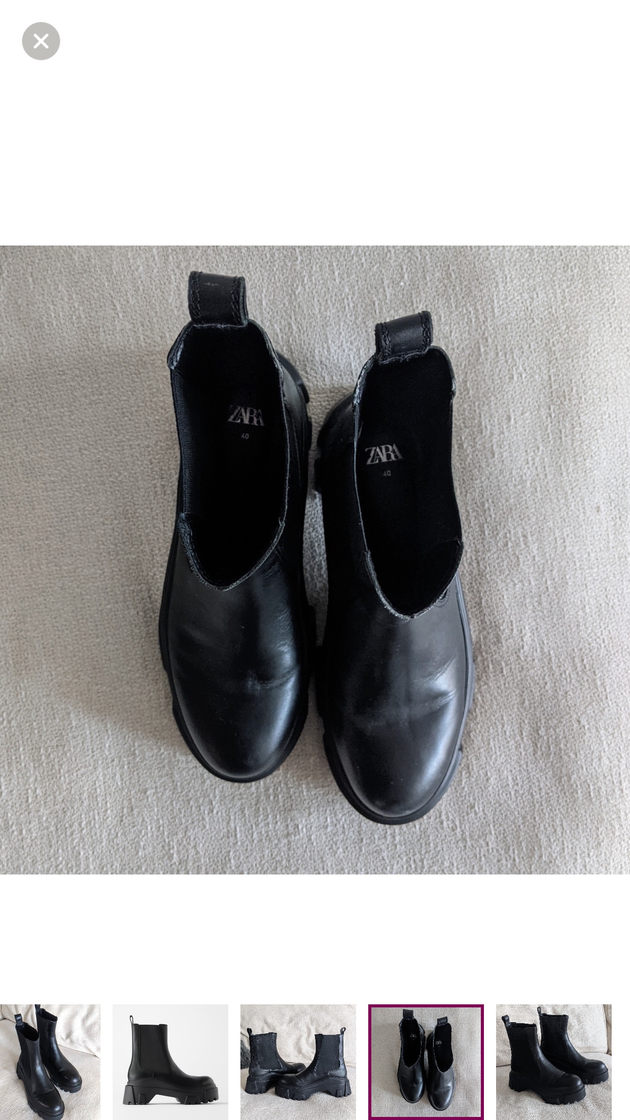 Zara Track Sole Genuine Leather Platform Ankle Boots image indicator(4)