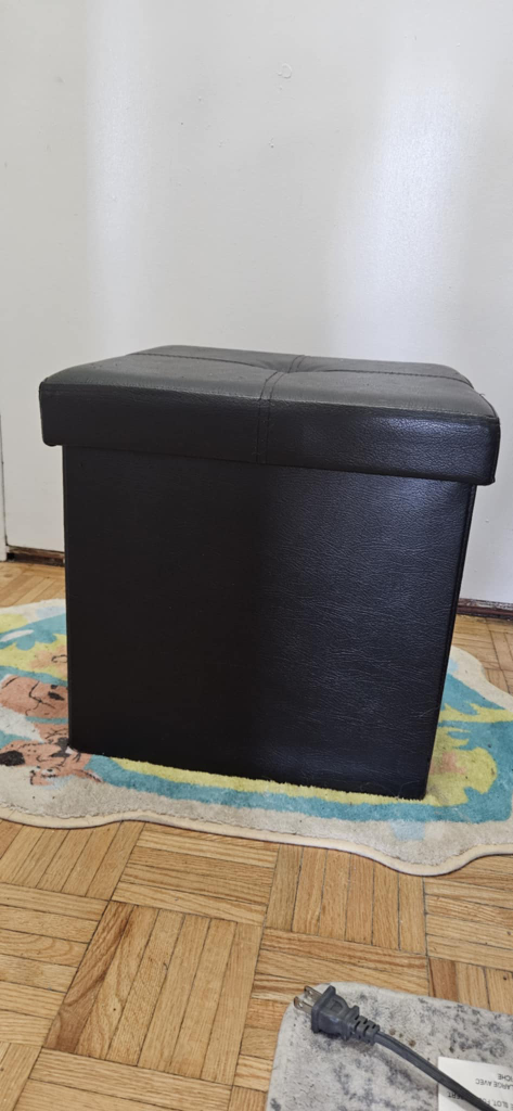 2 black ottoman with storage space thumbnail