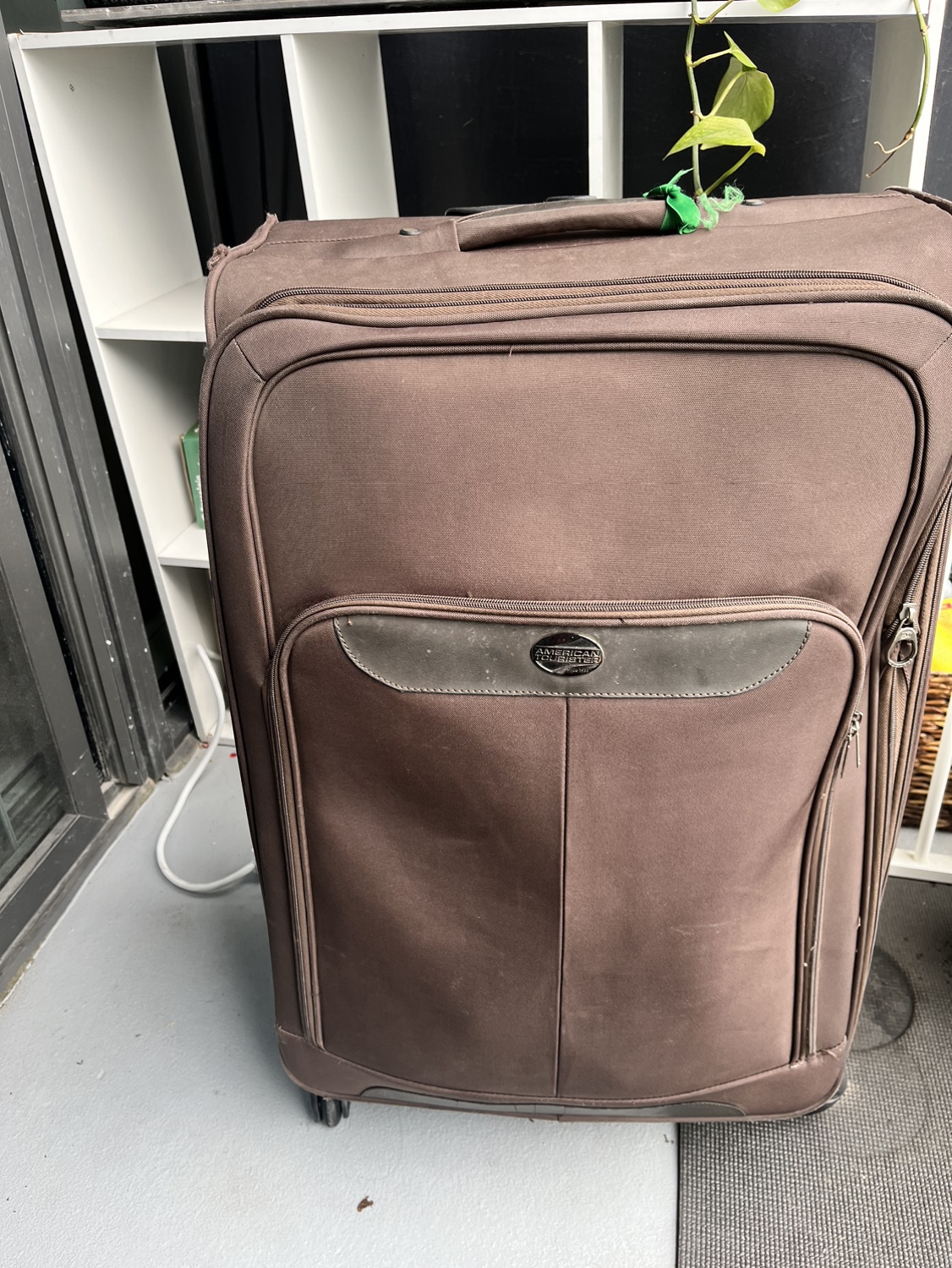 Brown Suitcase with Wheels