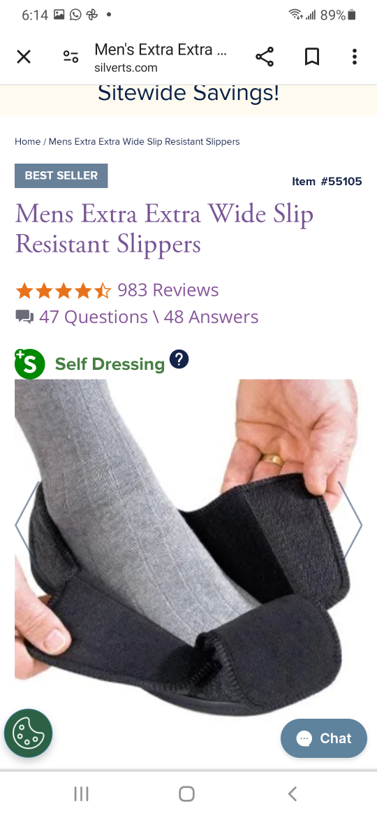 SILVERTS ADAPTIVE SLIPPERS FOR MEN, BRAND NEW, SIZE 8 image indicator(5)