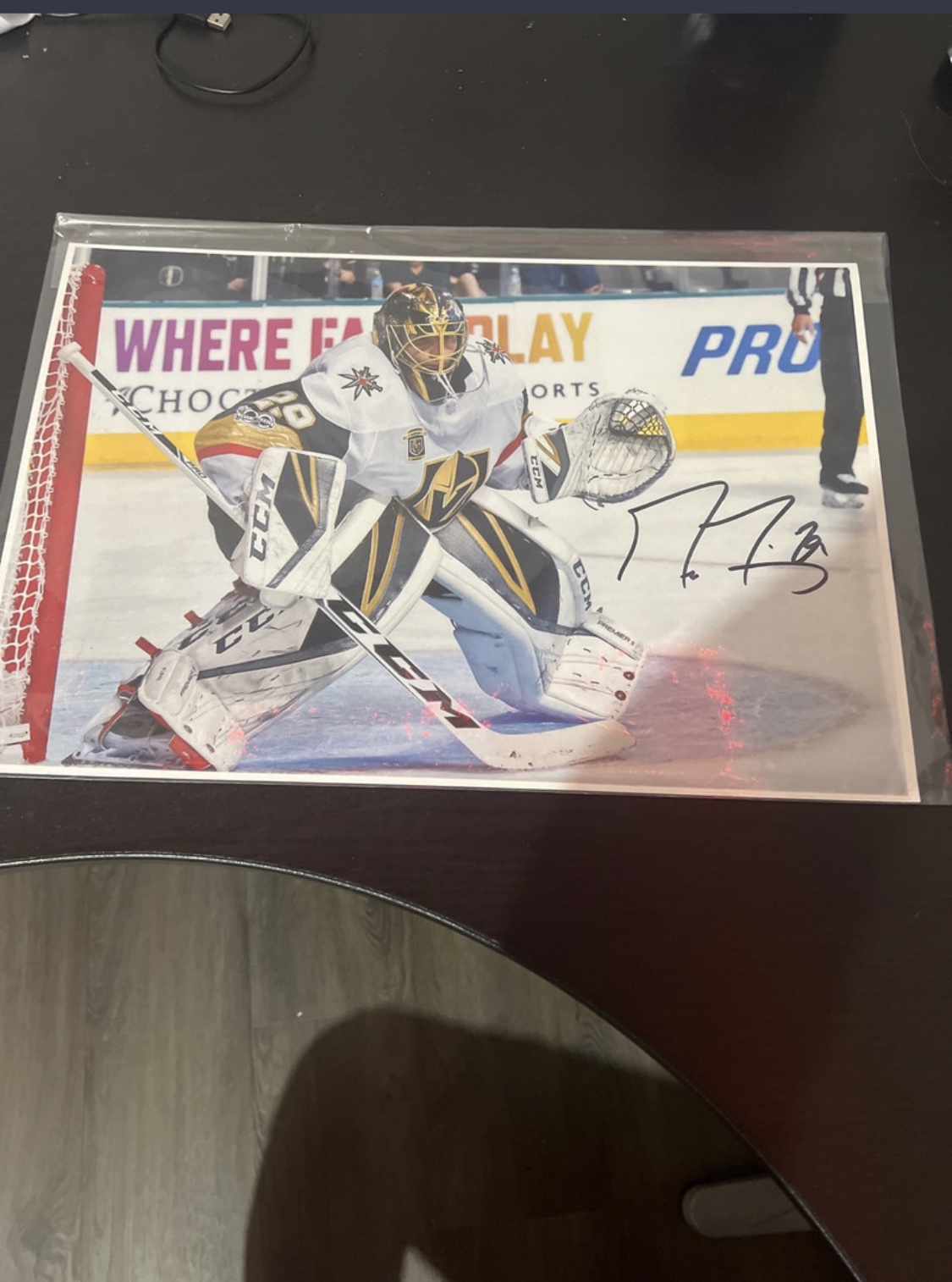 Signed Marc-Andre Fleury Vegas Golden Knights Photo