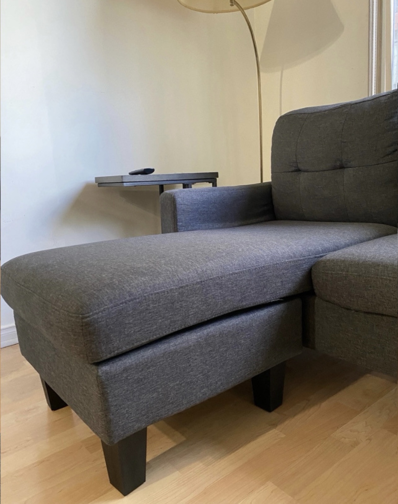 Grey Reversible Sectional Sofa w - photo 3