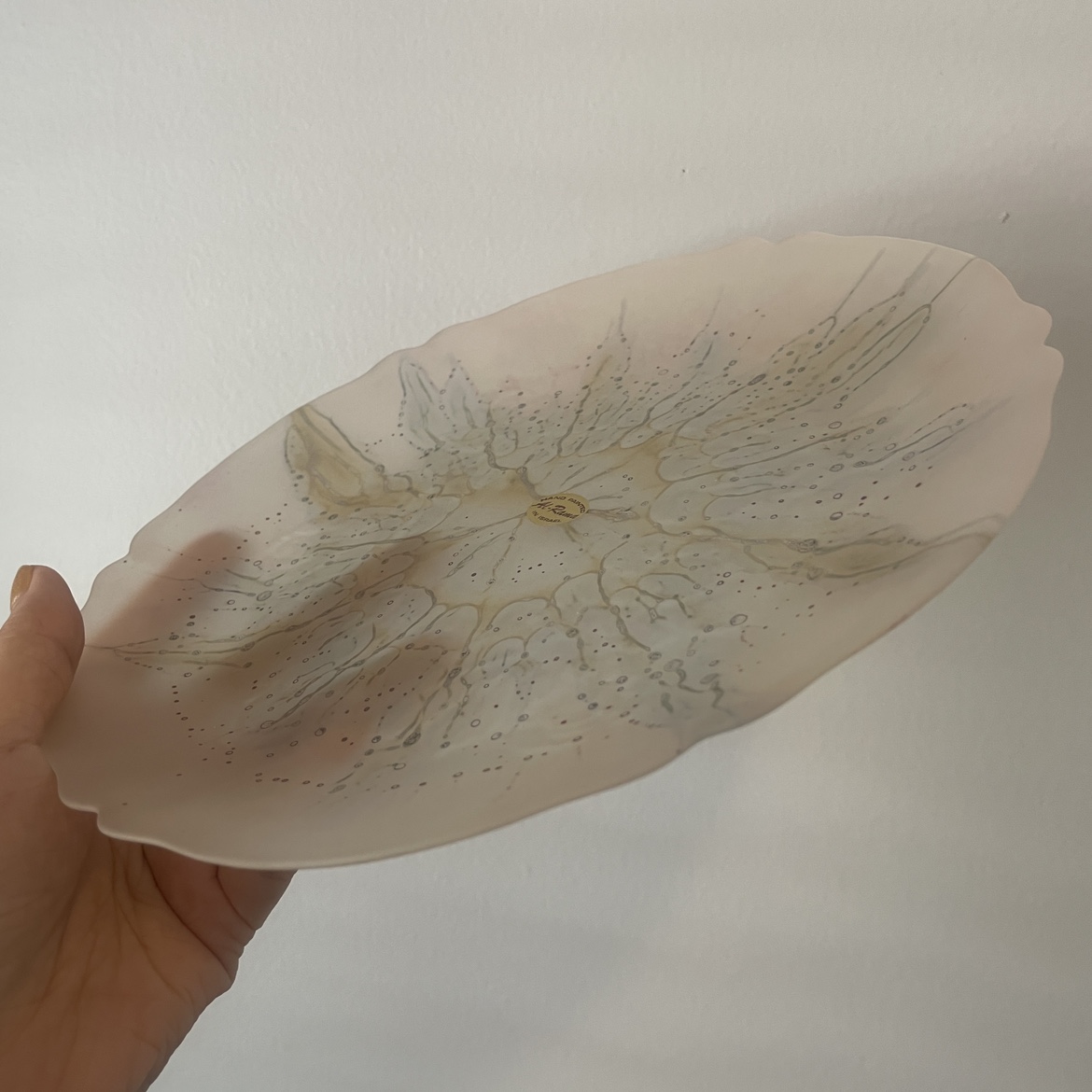 Vintage Hand Painted Al-Rama Glass Plate image indicator(3)