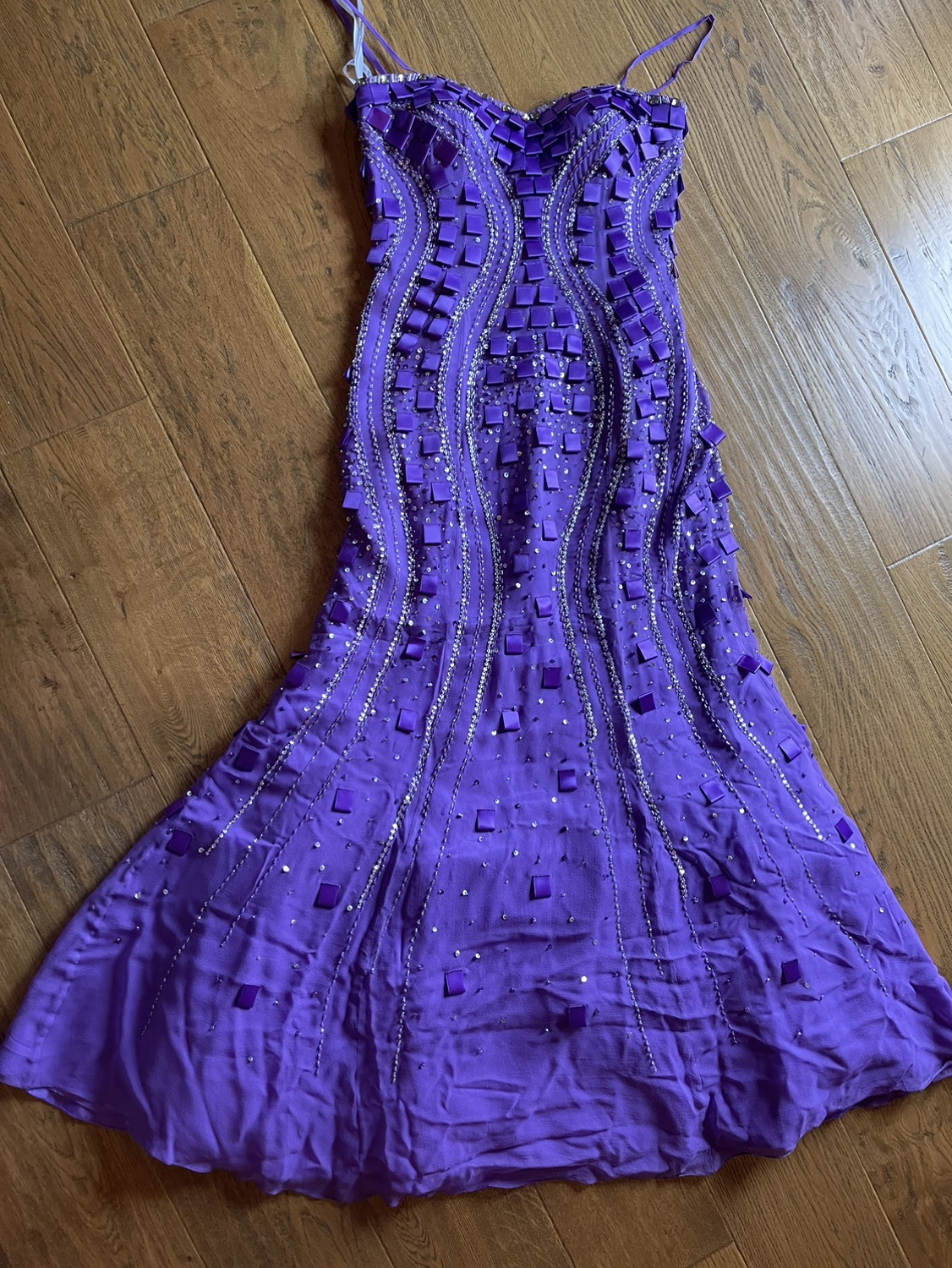 Purple Beaded Mermaid Dress
