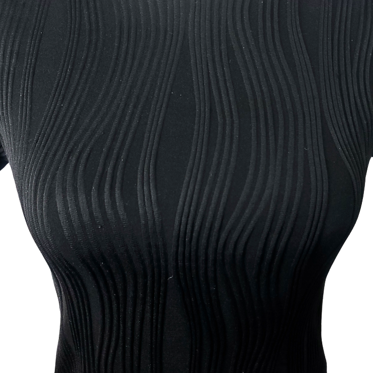 Black Ribbed Short Sleeve Top - photo 4
