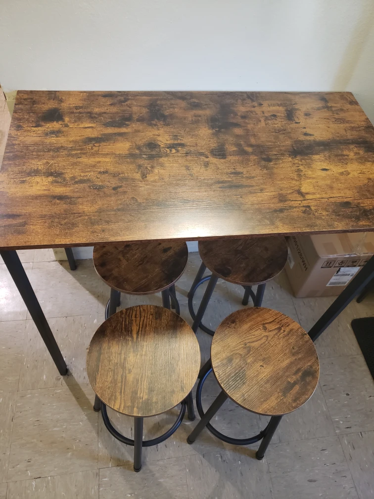 Bar Table Set with 4 Stools - photo 2