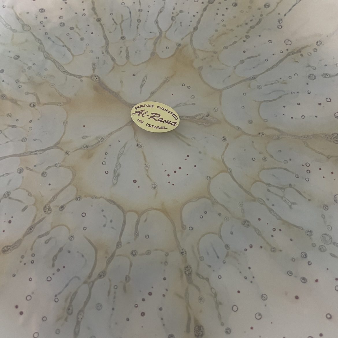 Vintage Hand Painted Al-Rama Glass Plate image indicator(6)