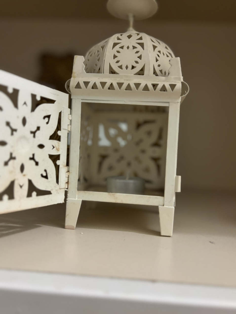 Off White Metal Lantern - photo 2