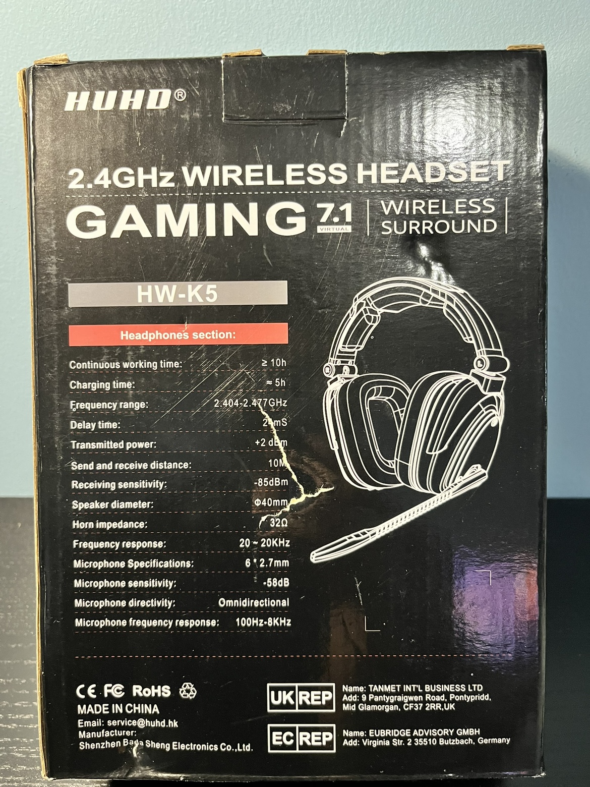 HUHD HW-K5 Wireless Gaming Headset - photo 2