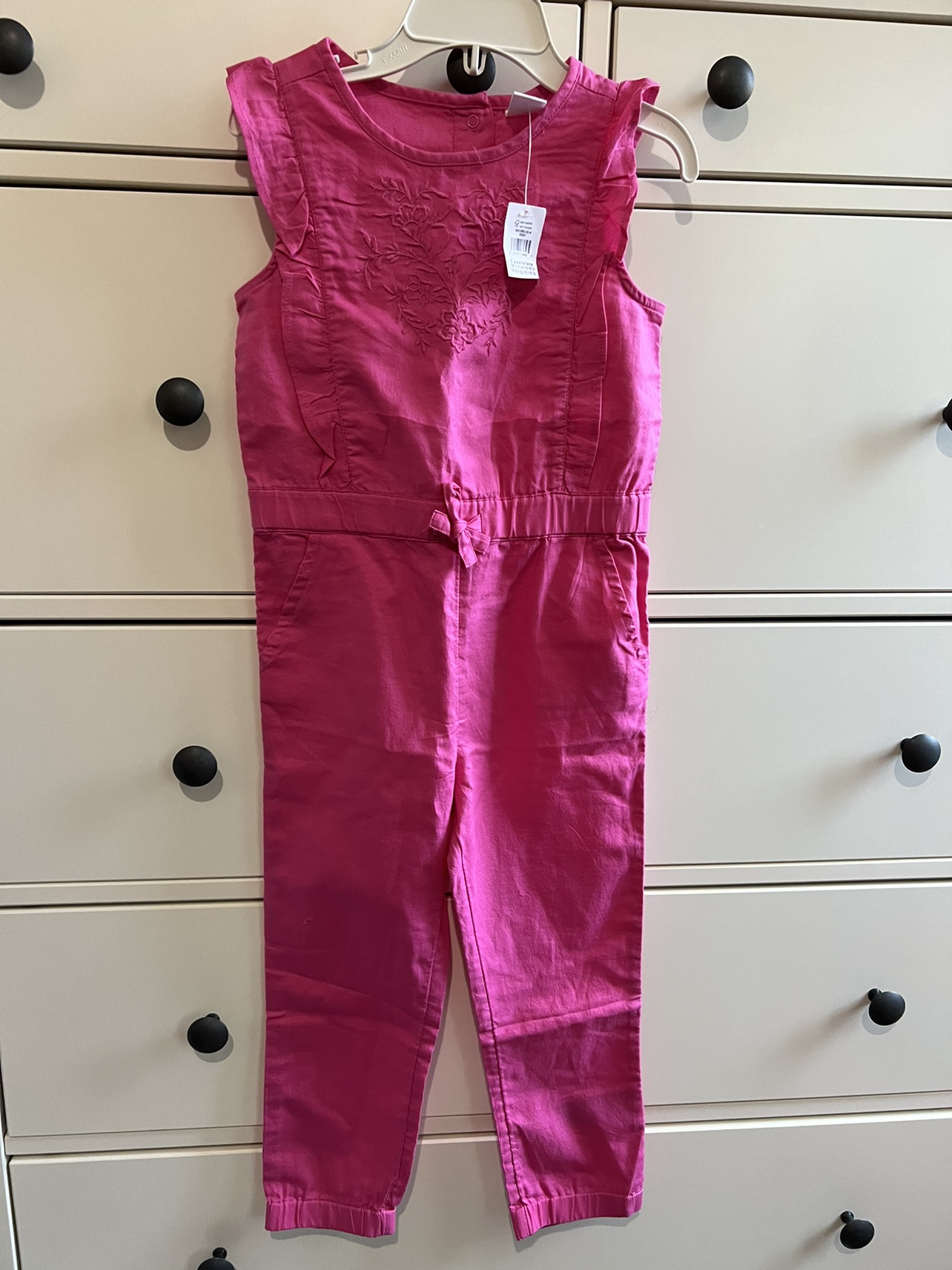 Gap Pink Floral Embroidered Jumpsuit 5T.