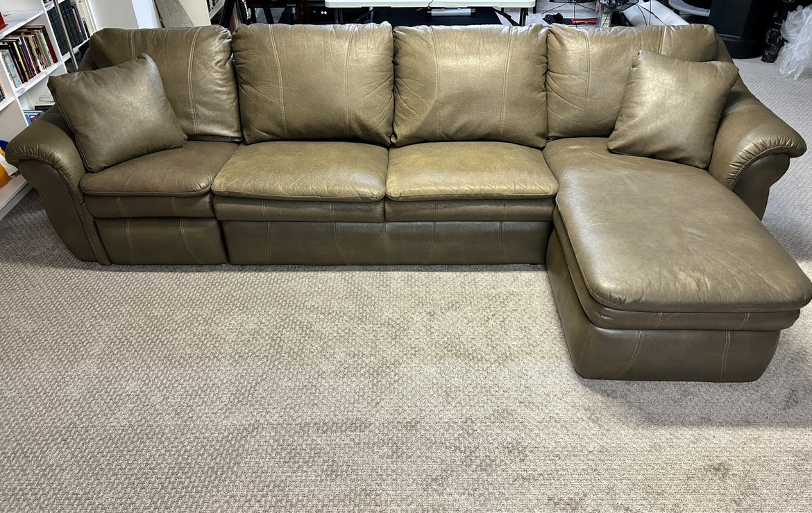 Lazy Boy Sectional with Recliner, Full Hide-a-mattress & Chaise thumbnail