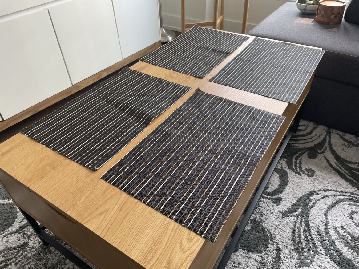 Set of 6 Black and Gold Striped Placemats thumbnail