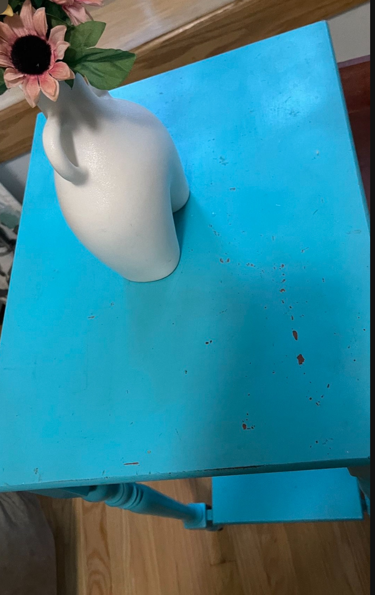 Teal End Table Please Check more pictures description - photo 3