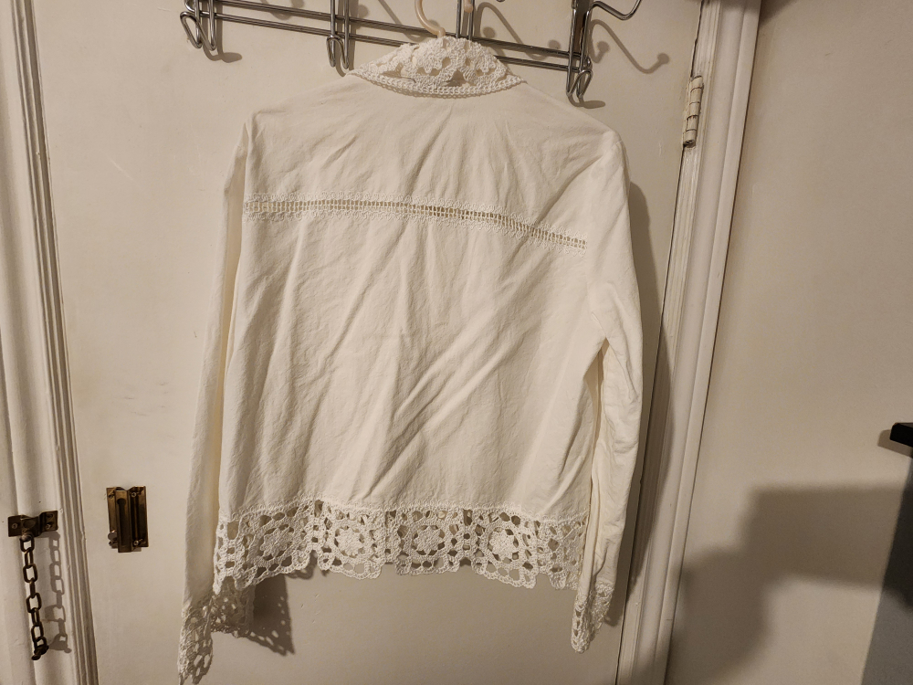 Zara White Crochet Detail Blouse - photo 3
